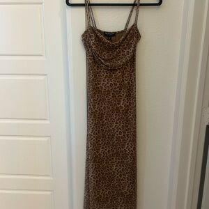 See You Monday Brown Leopard Maxi Dress
